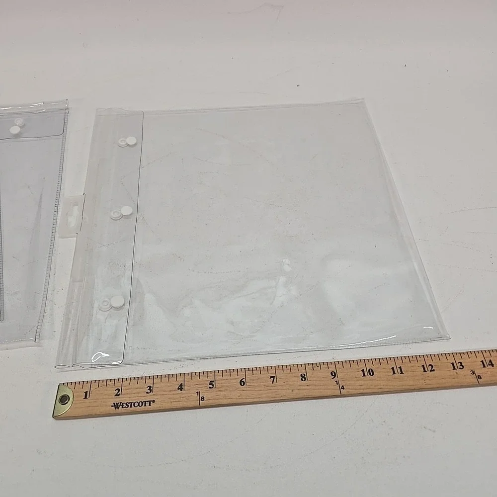 3 PCS. CLEAR PLASTIC STORAGE BAGS SNAP CLOSURE‎ HANGING TAB 13